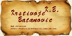 Krstivoje Batanović vizit kartica